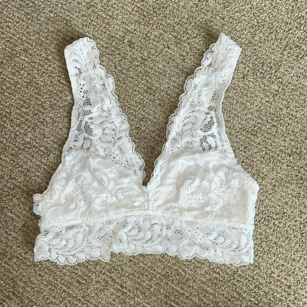 (S) White lace bralette from Forever 21